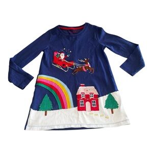 Mini Boden Santa Sleigh Appliqué Tunic / Dress
